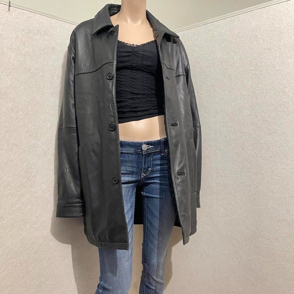Liz Claiborne Vintage Y2K leather jacket size L